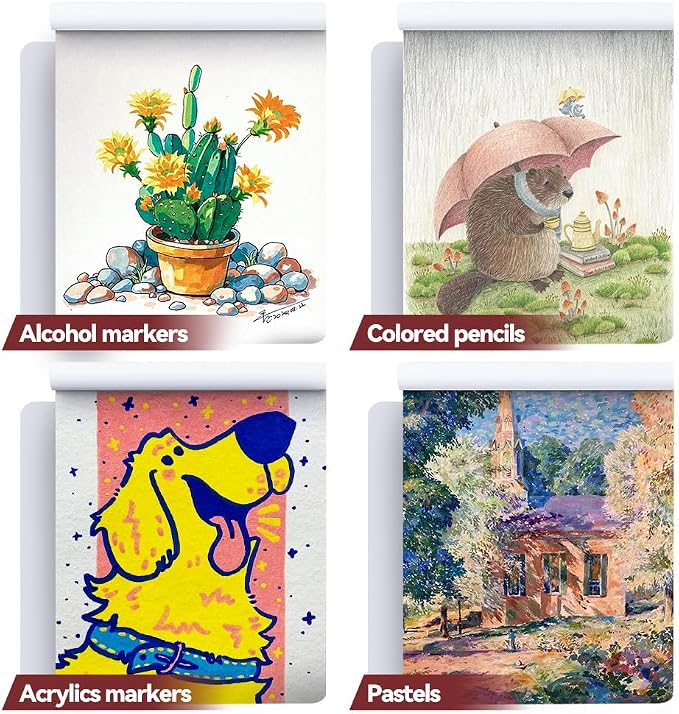 TRANSON Artist Mix Media Sketchbook Marker Pad, 8.3”x11.7” 32 Sheets A4 Art - Image 2