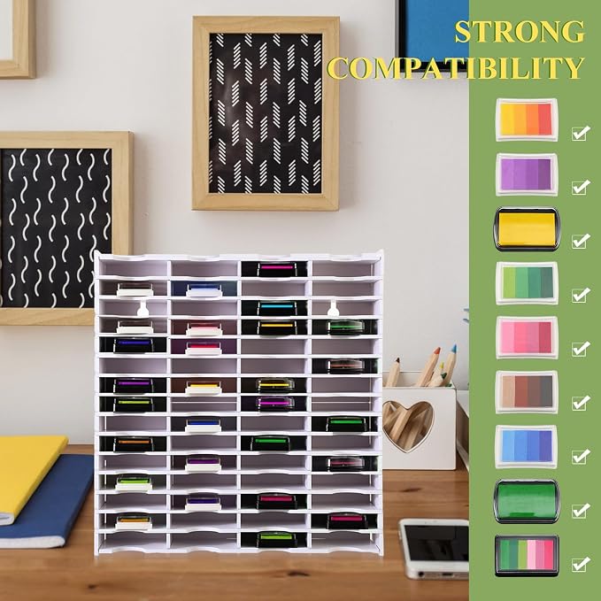 Sunnychicc 2 Pack 60 Grids Ink Pad Storage Holder Stamp Organizer, Ink Pad - Image 5