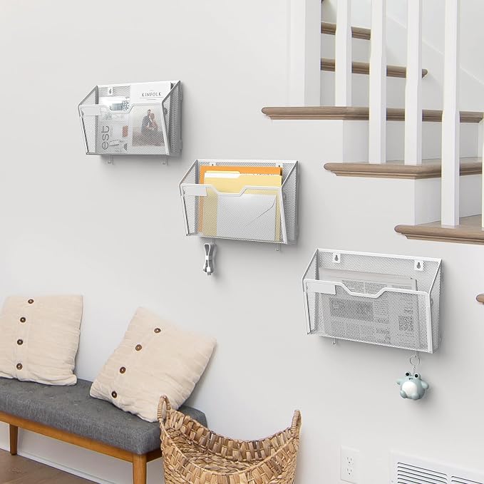 YINGHUA 3 Pack Mesh File Holders Wall Mounted - Image 7