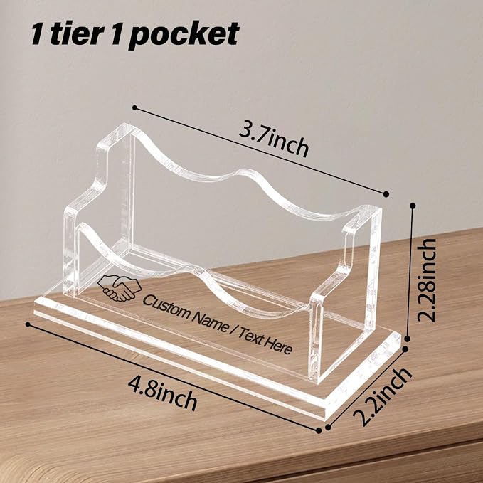 HJX Custom Business Card Holder Desk-Personalized Engraved Wooden Business Card - Image 2