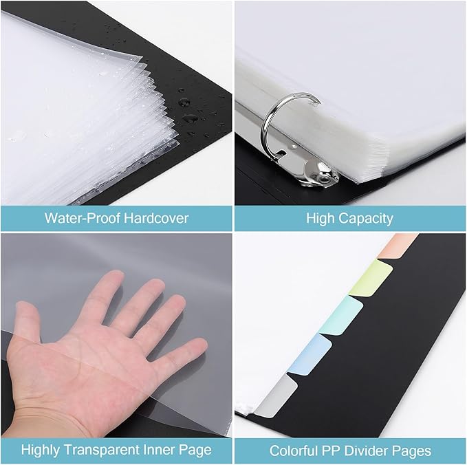 Uquelic 80-Pocket Binder with Plastic Sleeves, High-Capacity Document Organizer - Image 3