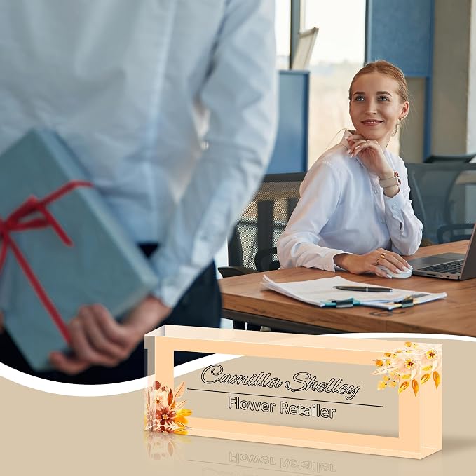 Personalized Name Plate for Desk, Custom Acrylic Desk Name Sign, Office - Image 6