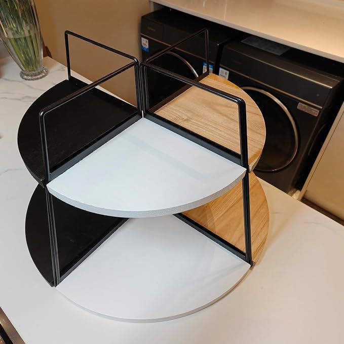 2 Tier Bathroom Counter Organizer, Standing Rack Cosmetic Holder, Wood Bathroom - Image 10
