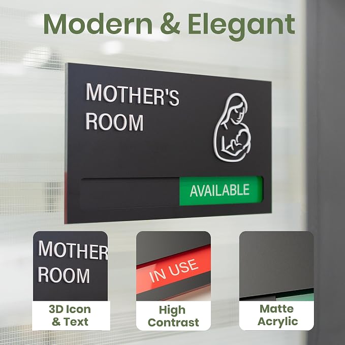 Mother's Room Sign, Lactation Room Available In Use Door Sign, Breastfeeding in - Image 3