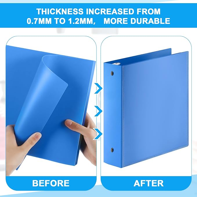 Henoyso 12 Pcs 3 Ring 2 Inch Binders Fits 8.5 x 11 Inch Letter Size Paper - Image 3