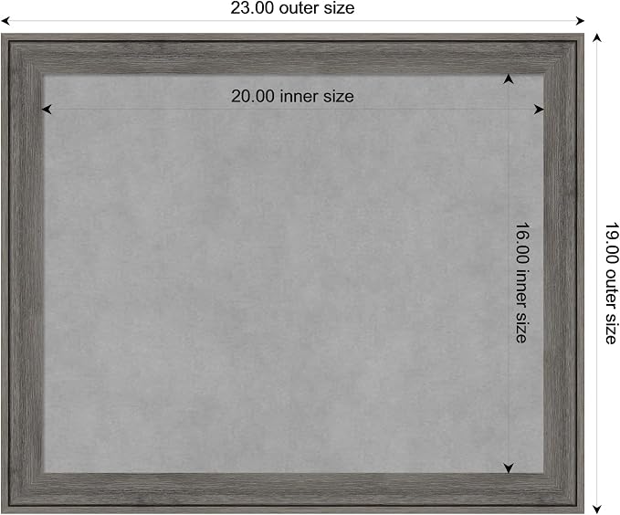 Amanti Art Grey Framed Magnetic Board 19x23 Small Vision Board - Image 3