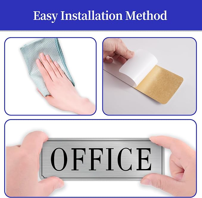 The Office Door Sign for Home and Business，Self-Adhesive Waterproof and - Image 4