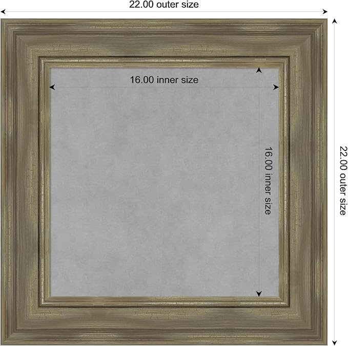 Amanti Art Grey Framed Magnetic Board 22x22 Small Vision Board - Image 4