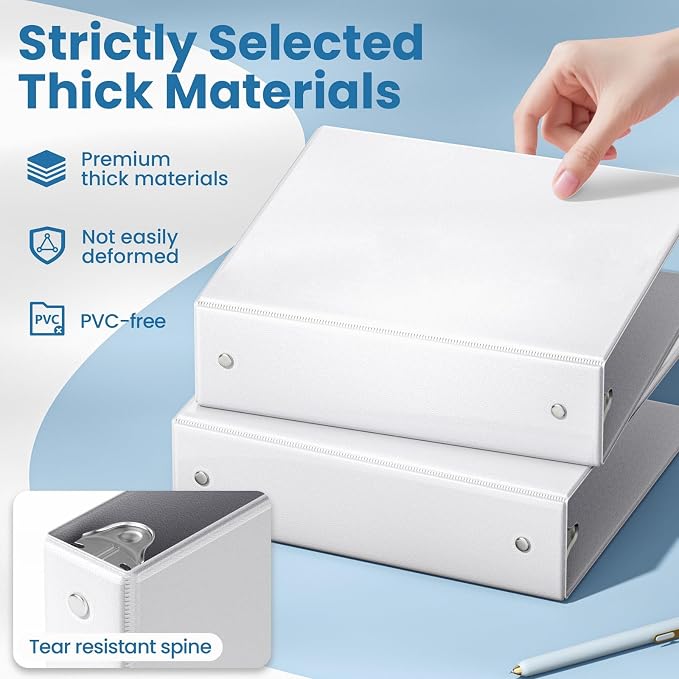 SUNEE 3 Ring Binders 2 Inch 8 Pack - Image 4