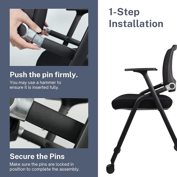 10 Pack Foldable Office Chairs - Image 5