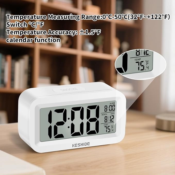 KESHIDE Travel Digital Alarm Clock, Battery Operated - Image 4