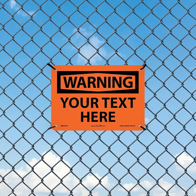 Custom OSHA Style Warning Sign 7" x 10" Plastic Sign, Customizable "Your Text - Image 3