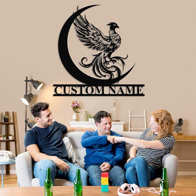 Dyoart Custom Phoenix Metal Sign | Personalized Last Name Signs | Phoenix Wall - Image 4