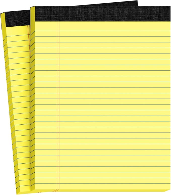 Legal Pads 8.5 X11, Narrow Ruled Notepads, 2 Pack, 50 Sheet/Pad, Tear Off by Glyanlee
