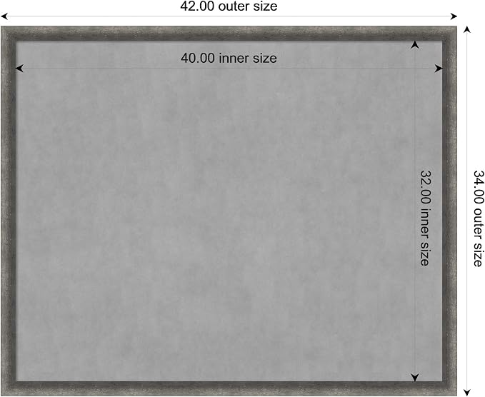 Amanti Art Grey Framed Magnetic Board 34x42 X-Large Vision Board - Image 3