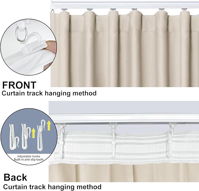 cbsroro Room Divider Blackout Curtain Track Curtains Wall Dividers Panels Screen - Image 5
