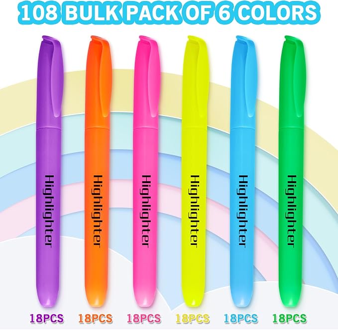 YEGEER Highlighters, Chisel Tip Dry-Quickly Highlighter Markers, Office - Image 2
