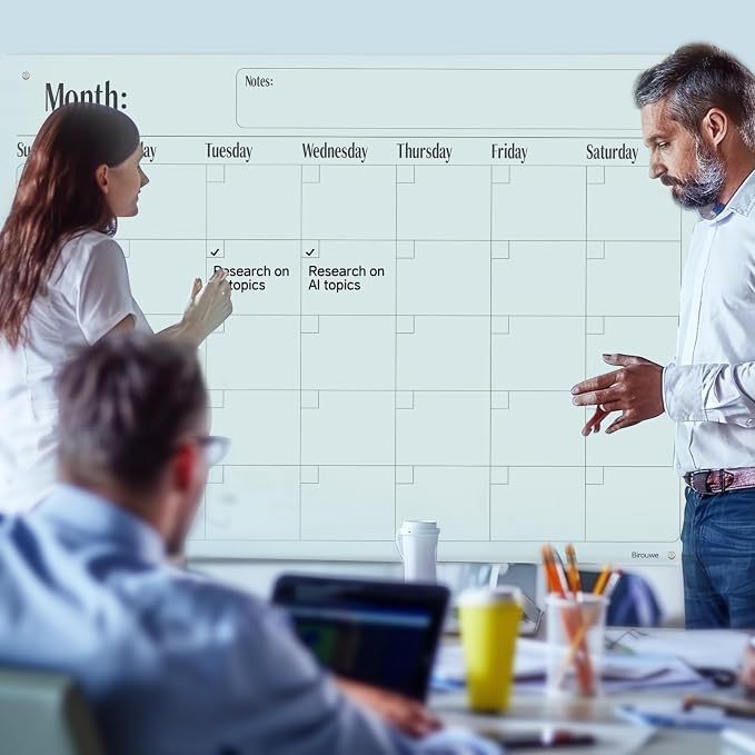 Magnetic Glass Monthly Calendar Whiteboard - Image 7