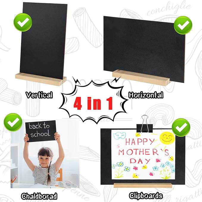 BOUBONI 2 Pack Small Chalkboard Signs - Image 3