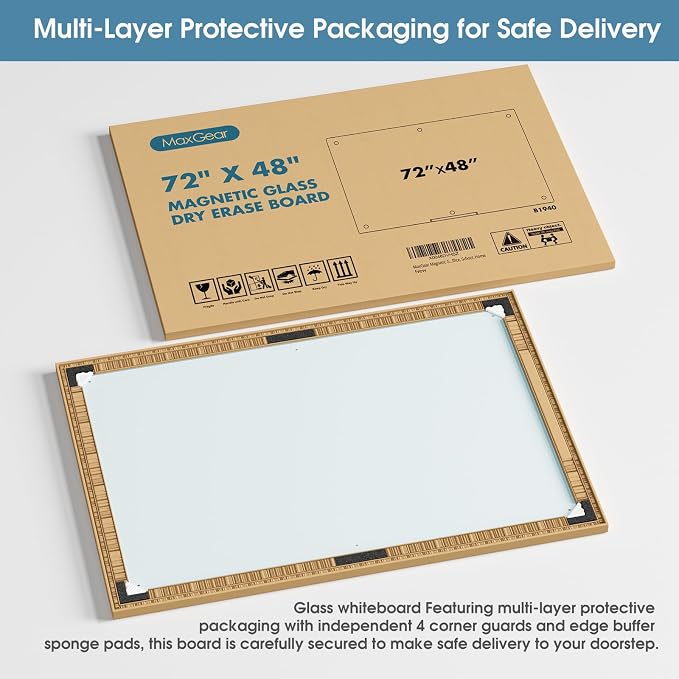 MaxGear Glass Whiteboard, Tempered Magnetic Dry Erase Board 72 x 48 Inch - Image 8