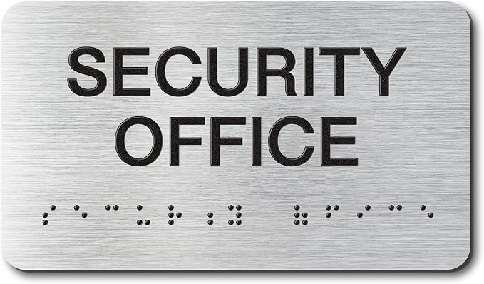 SECURITY OFFICE Signs with Raised Text & Grade 2 Braille, Brushed by EliteSign