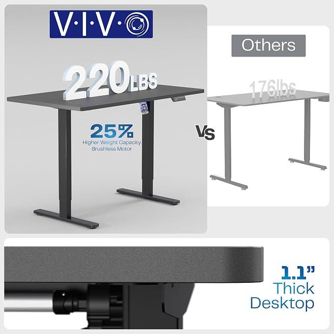 VIVO Electric 60 x 24 in Rustic Standing Desk, Memory Height Adjustment - Image 5