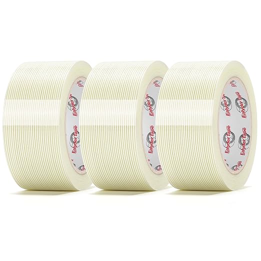 Ealyder Tape 3 Pack Transparent Reinforced Fiberglass Tape – 2 Inch x 30 Yards by Unknown