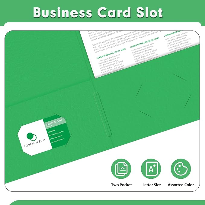 Two Pocket Folders, PANDRI 30 Pack 2 Pocket Folders, Letter Size Paper File - Image 5