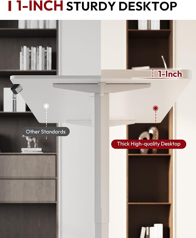SANODESK Electric Standing Desk 48 x 30 Inches Whole-Piece Desktop Height - Image 6