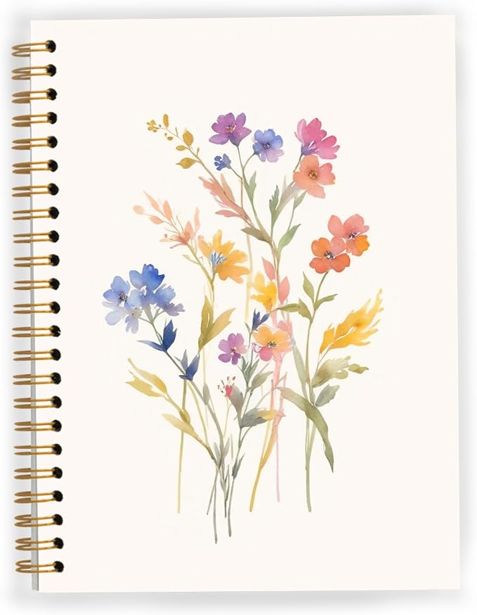 JWVK Vintage Wild Flower Botanical Plant Notebook 05, Rustic Spring Floral by JWVK