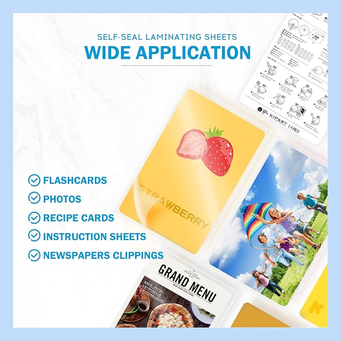 Uinkit 10Mil 20Pack 5”x7“ Double-Sided Self-Sealing Laminating Pouches - Image 3