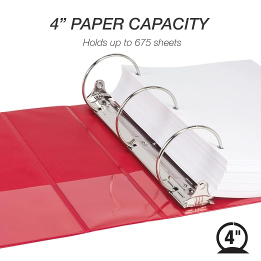 Samsill 4 Inch 3 Ring Binder, Made in USA, Economy Round Ring, 675 Sheet - Image 3