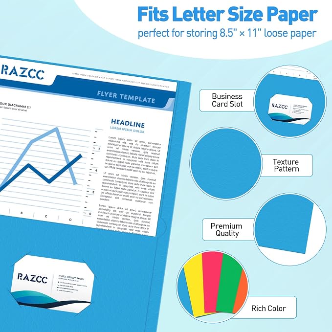 Two Pocket Folders, RAZCC 125 Pack File Folders - Image 3