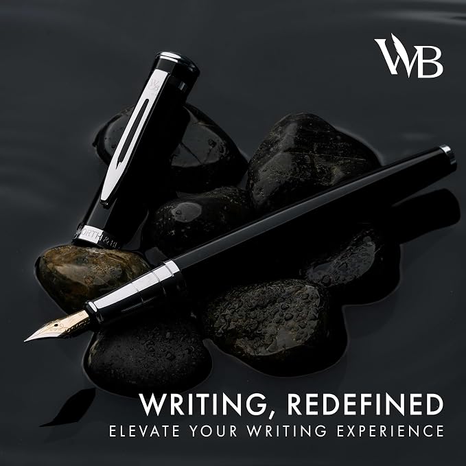Wordsworth & Black Fountain Pen Set, Medium Nib, Includes 24 Pack Ink Cartridges - Image 2