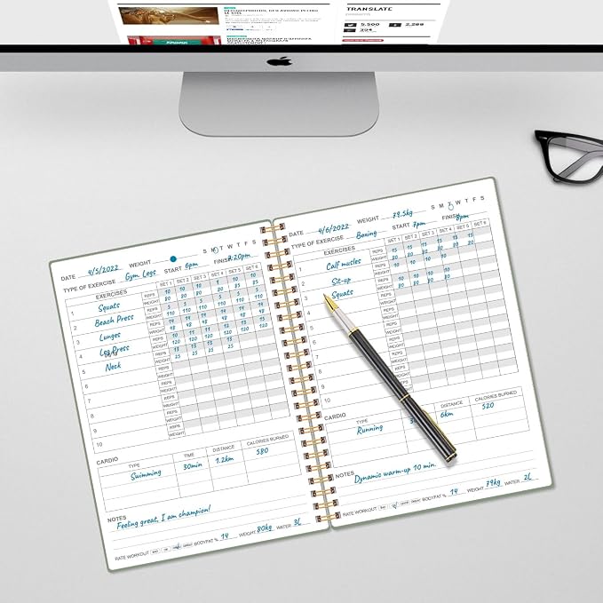 Fitness Journal for Women & Men, A5 Workout Journal/Planner Daily Exercise Log - Image 6