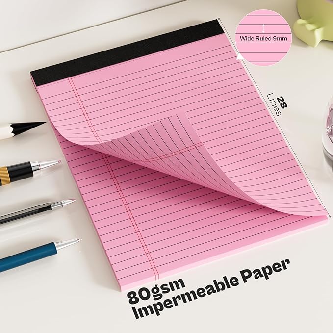Legal Pads 8.5 x 11, 12 Pack Colored Note Pads 8.5 x 11 Pink Notepad 8.5 x 11 - Image 4