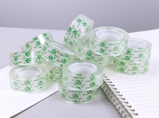 BOMEI PACK 36Rolls Crystal Clear Tape - Image 3