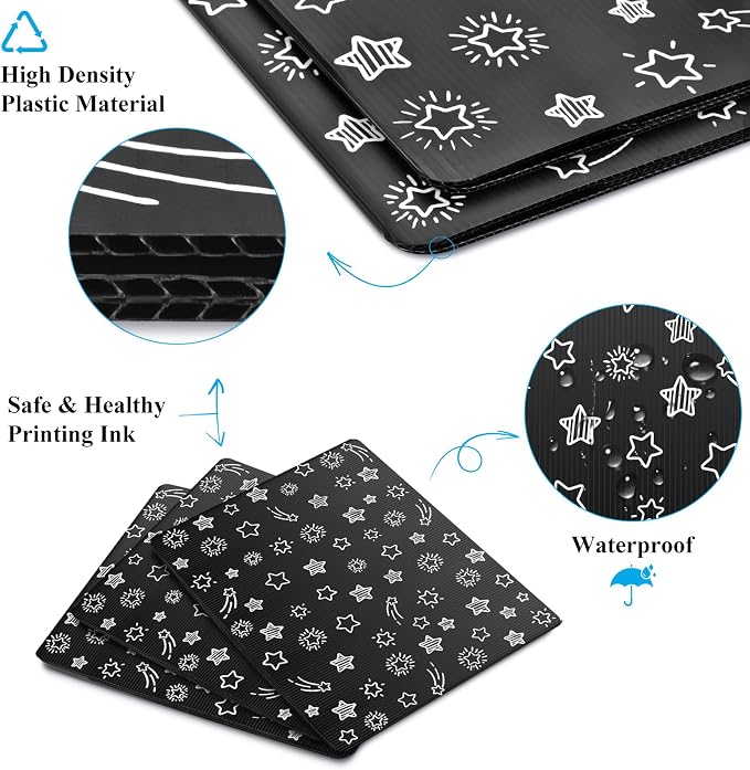 Black 24-Pack Desk Dividers for Students, Waterproof Plastic Study Carrel - Image 3