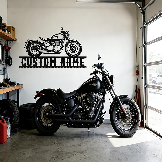 Custom Motorcycle Metal Sign Personalized Biker Name Sign Motorcycle Wall Art - Image 8