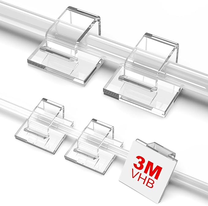 200 PCS Christmas Light Clips Outdoor, Adhesive Clear Cable Clips Wire Holder by TidyHelper