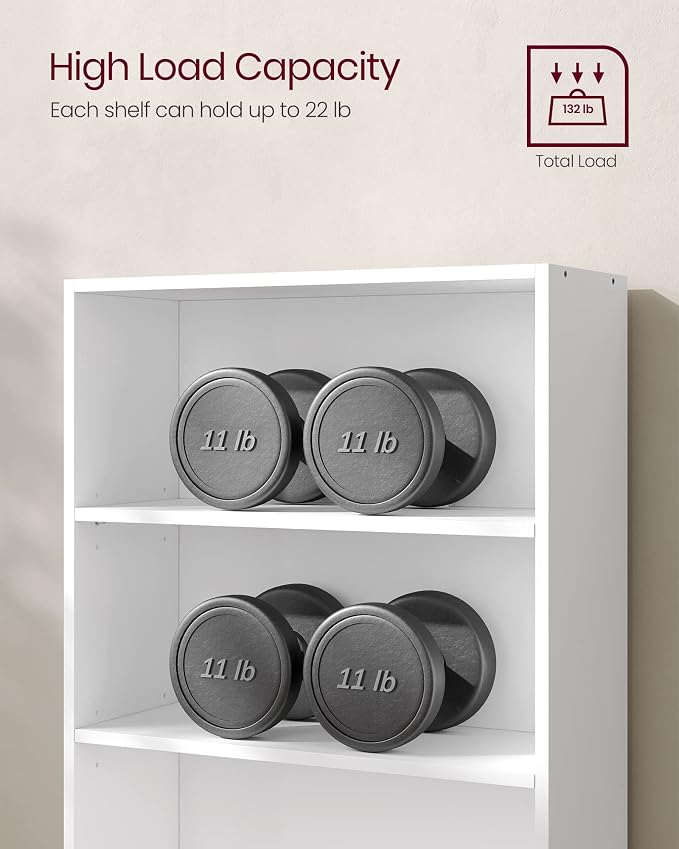VASAGLE Set of 2 Bookshelves, 23.6 Inches Wide, 5-Tier Open Bookcases - Image 9