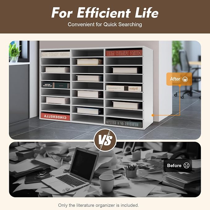 27 Slots Mail Sorters for Office, PVC Literature Organizer - Image 6