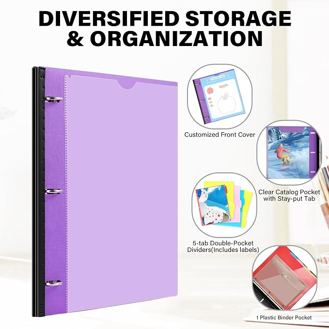 WOT I Telescoping Project Organizer 2-Pack, Refillable 3 Ring Binder - Image 4