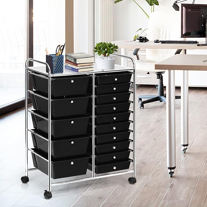 GLACER 15 Drawers Rolling Cart, Storage Cart - Image 8