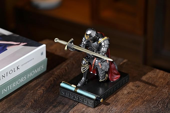 NCQIXIAO Medieval Templar Vanguard Officer Knight Pen Holder Pen Stand Desk - Image 5
