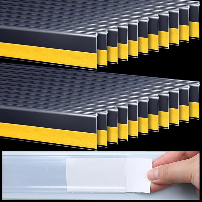 Fainne 100 Pcs Shelf Label Strips 1.5''H x 48 L Self Adhesive Shelf Label by Fainne