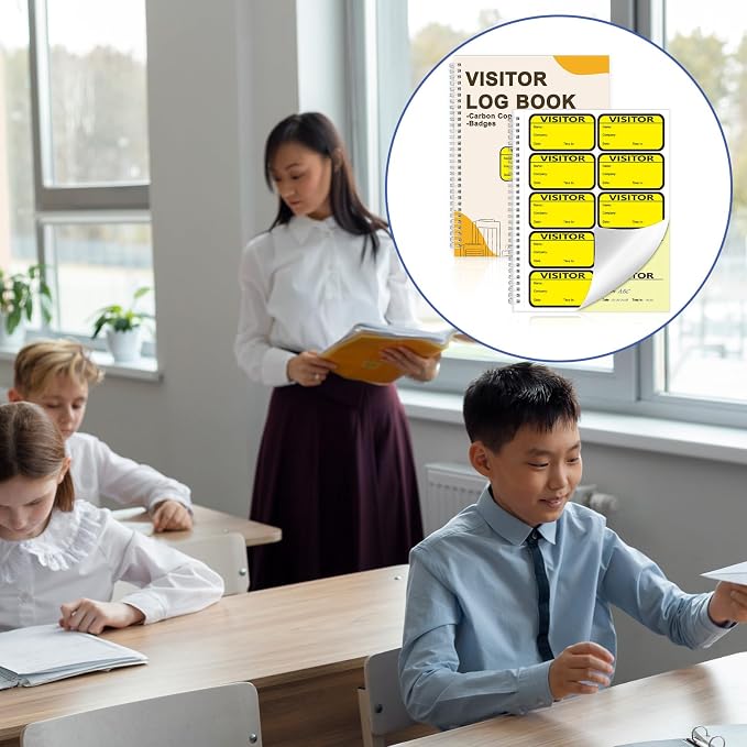 3 Pack Visitor Badges with Carbon Copy Visitor Stickers Letter Size Visitor Log - Image 5