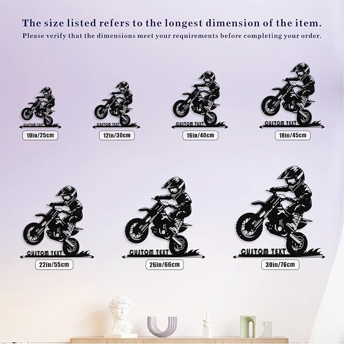 Custom Motorcycle Metal Signs Personalized Dirt Biker Name Sign Custom Garage - Image 7