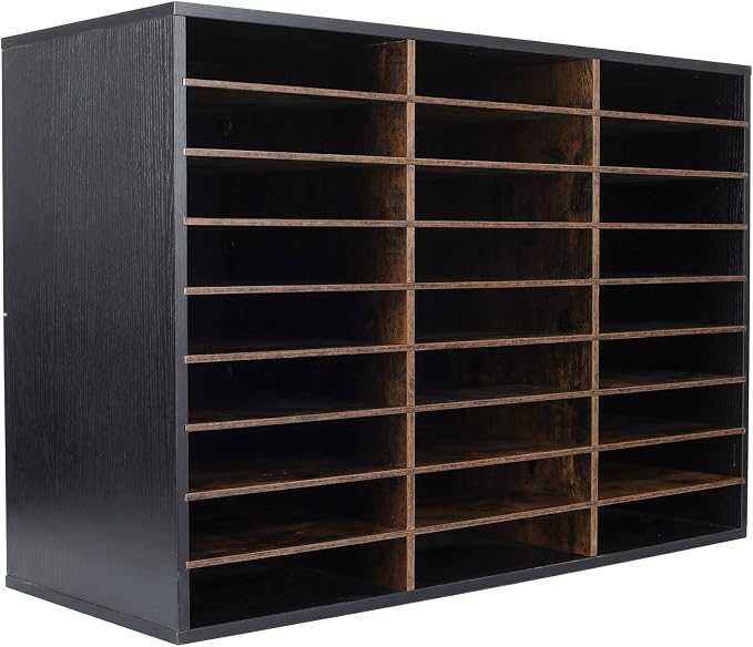 TQVAI Wood Literature Organizer, 27 Slots Hold 13500 Sheets A4 Papers, Wooden by TQVAI