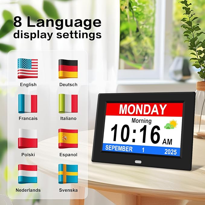 8‘’ Digital Calendar Day Clock, Gifts - Image 6